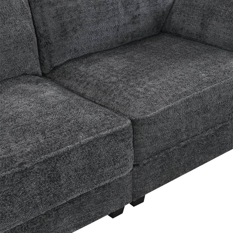 81" Convertible 4-Seat Modular Sofa with Ottoman