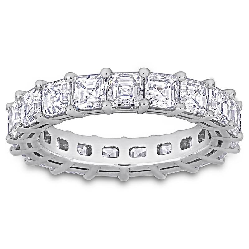 Miadora 4 3/8ct TDW Asscher-Cut Diamond Eternity Ring in 18k White Gold