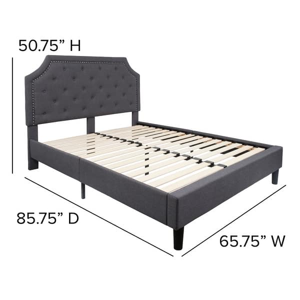 dimension image slide 1 of 20, Tufted Platform Bed with 10 Inch Pocket Spring Mattress