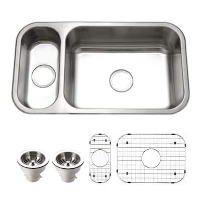 Houzer EHD-3118-C Elite 31-1/2" Undermount Double Basin Stainless