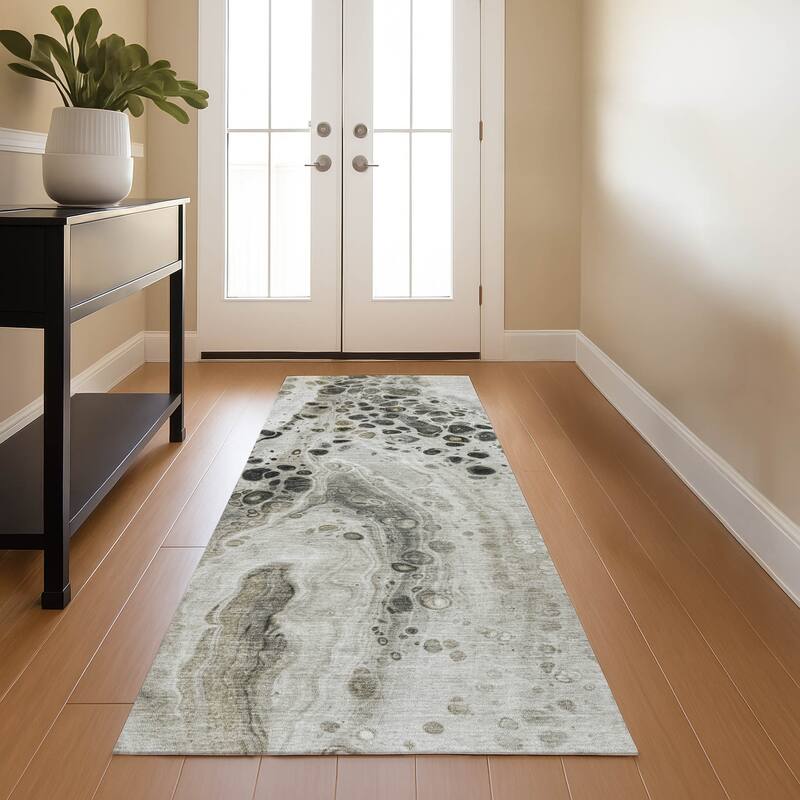 Premium Washable Super Soft Abstract Chic Mayfield Rug - Taupe - 2'3" x 7'6"