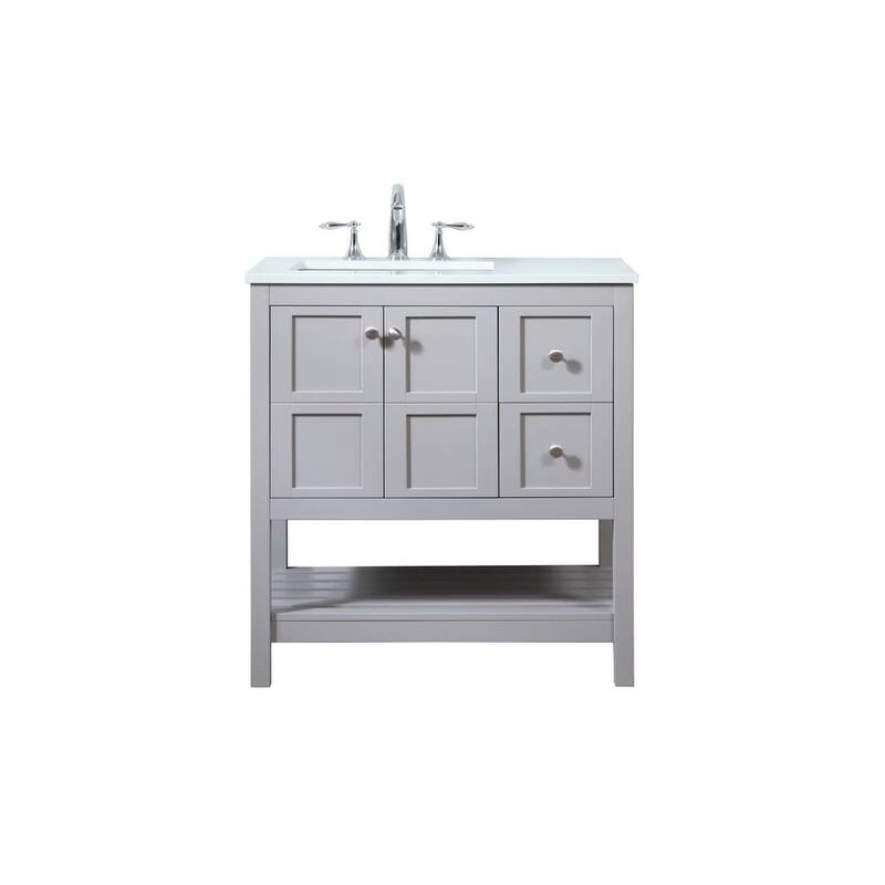 Elegant Lighting VF16432 Theo 32" Free Standing Single Basin Vanity - Grey - Painted