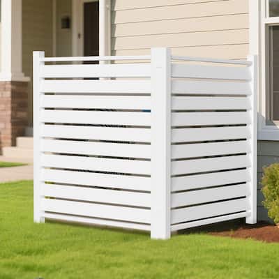 DoCred PVC Air Conditioner Fence, Enclosure w/Metal Ground Stakes