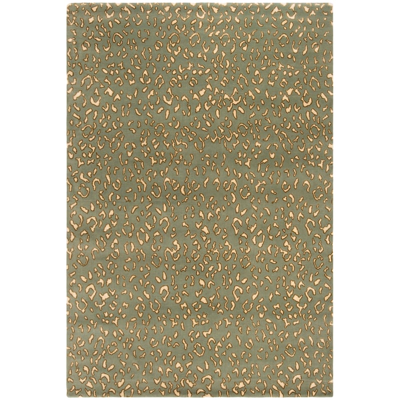 SAFAVIEH Hand-knotted Nepalese Fatmire Wool Rug - 4' x 6' - Aqua/Cream - Rectangle