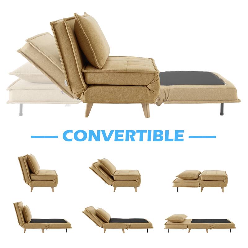 Art Leon Folding Convertible Futon Sleeper Sofa Chair (Set of 2)