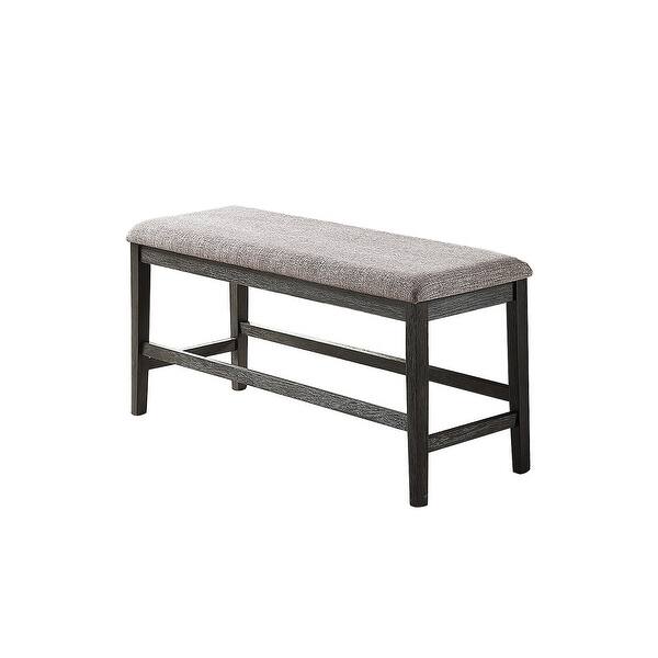 High Bench With Upholstered Cushion for Hallway Living Room, Grey Bed