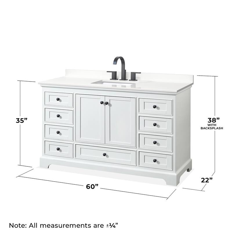 Wyndham Collection WCS202060S-QTZ-US3MXX Deborah 60" Free Standing