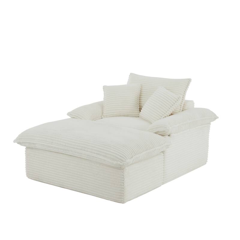 51.97" Modern Comfortable Cushioned Compression Single Sofa with Footrest