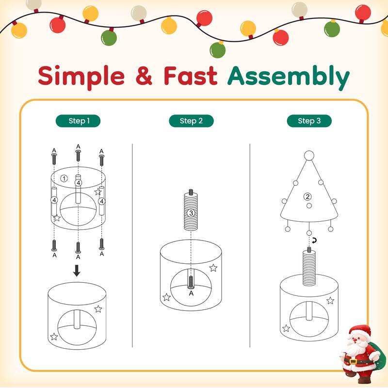Christmas Cat Tree Tower for Indoor Cats - Green