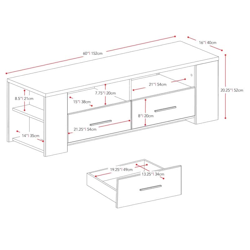 Fernbrook Black TV Stand, for TVs up to 75"