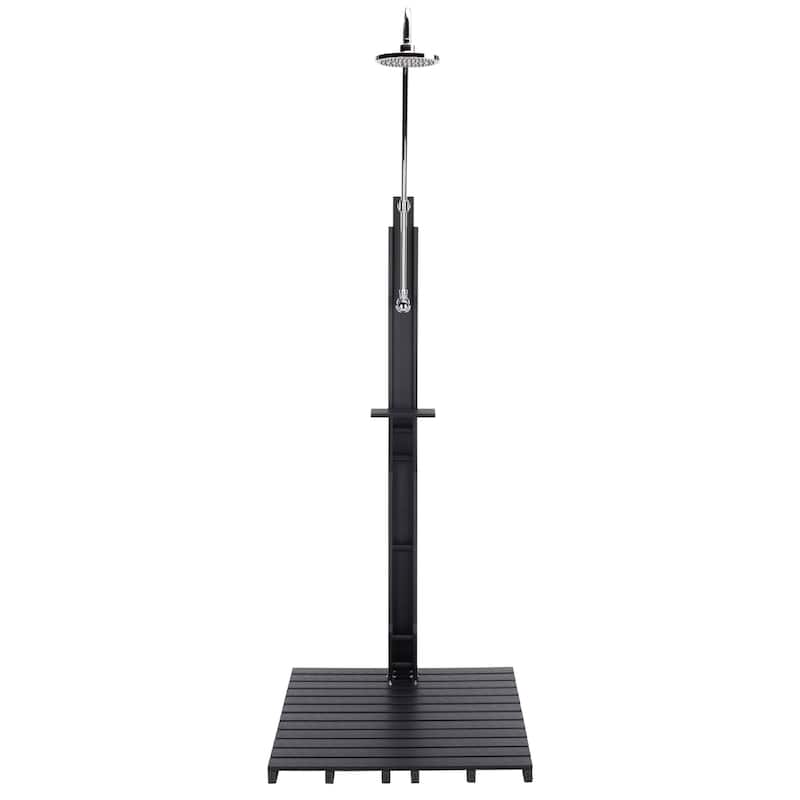 SEI Furniture Outdoor Shower - 32"W x 33"D x 93"H - Black/Silver