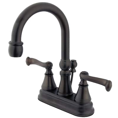 Kingston Brass Royale 1.2 GPM Deck Mounted Bathroom Faucet with Lever