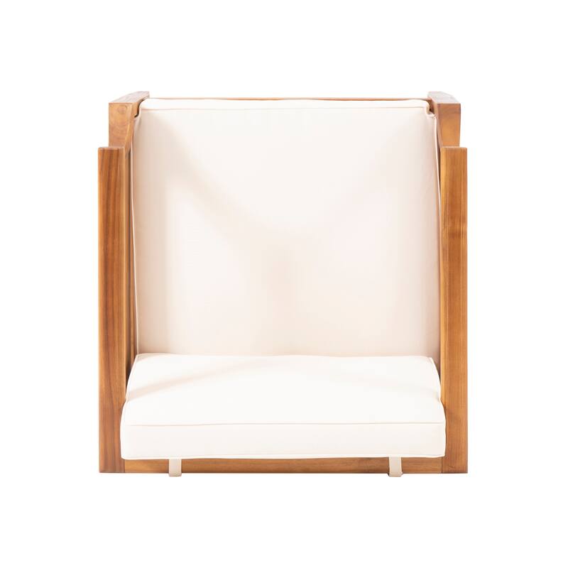 Aston Outdoor Mid-century Modern Acacia Wood Club Chair (Set of 4) by Christopher Knight Home