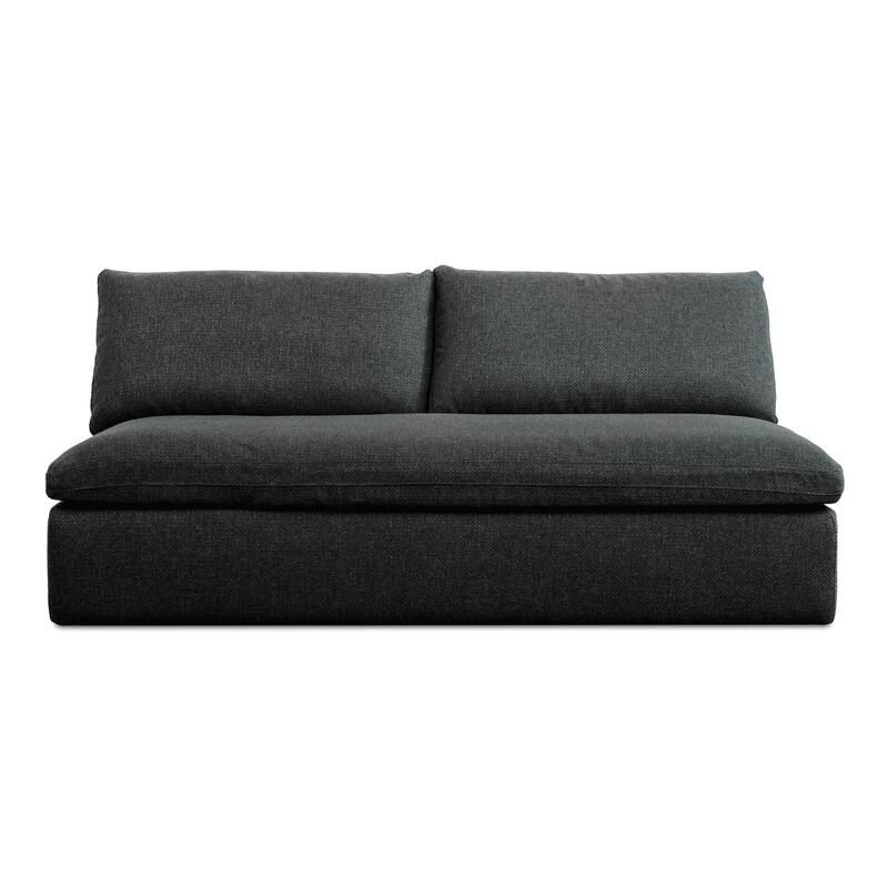 NADAAL STUDIOS Odessa, Outdoor Sofa With Weather-Resistant Performance Fabric - 74"W x40"D x35.8"H - Speckled Charcoal