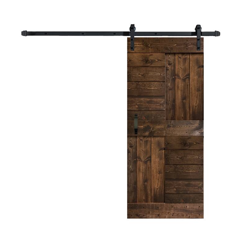 Coast Sequoia 36in x 84in S Series Pine Wood Sliding Barn Door With Hardware Kit