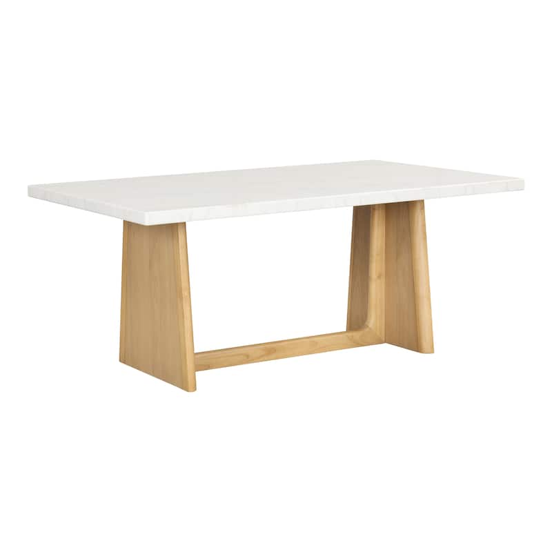 Furniture of America Wayley Modern Solid Wood Genuine Marble Top Dining Table
