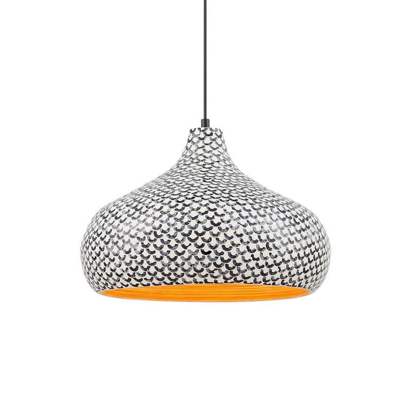 Savoy House 7-3095-1 Jade 18" Wide Pendant - Black / White Shell