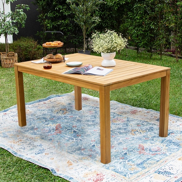 Cambridge Casual Paxton Teak Wood Outdoor Dining Table Natural Teak