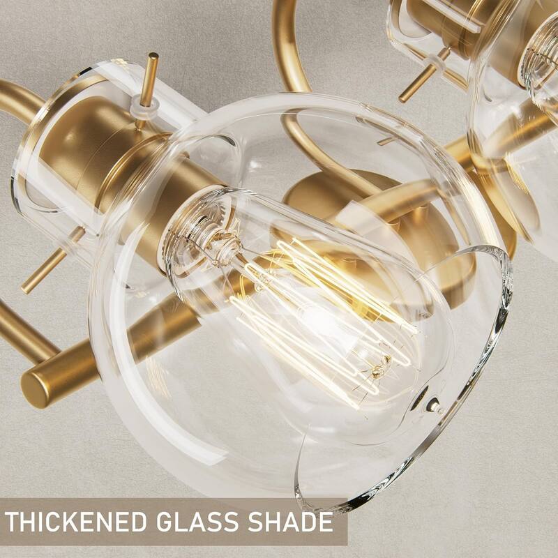 Modern 2/3/4 Bathroom Vanity Lights Clear Globe Glass Shade