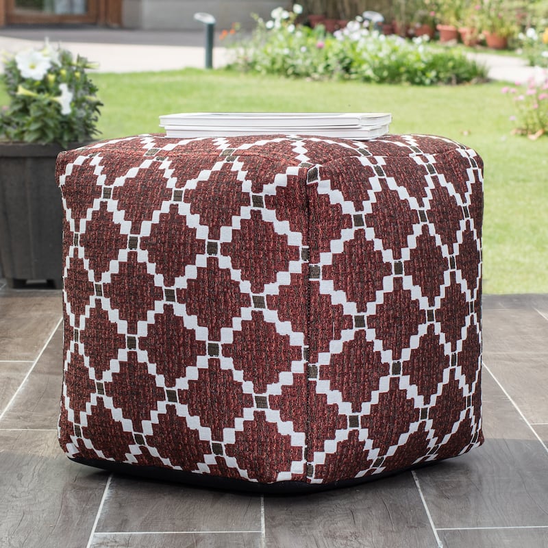 Jani Deschutes Indoor/Outdoor 18" x 18" Square Pouf Ottoman