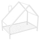 preview thumbnail 28 of 38, Metal House Platform Bed with Roof and Chimney