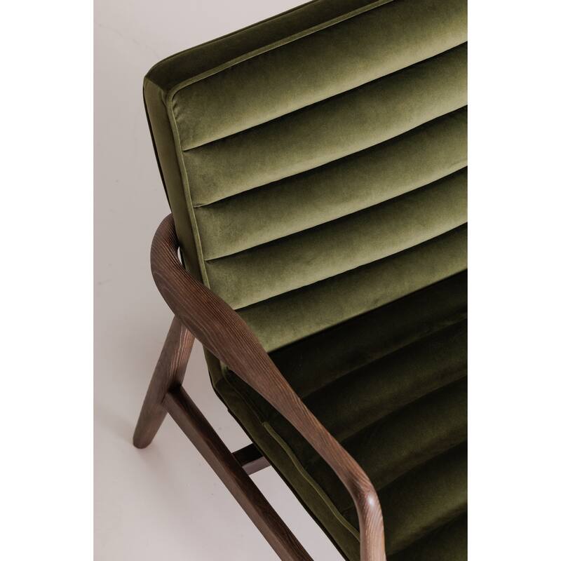 Aurelle Home Ash Wood and Upholstery Arm Chair - 30" wide x 27" deep