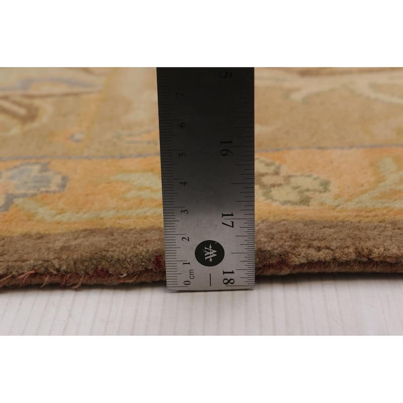 ECARPETGALLERY Hand-knotted Finest Agra Jaipur Brown Wool Rug - 7'9 x 9'9