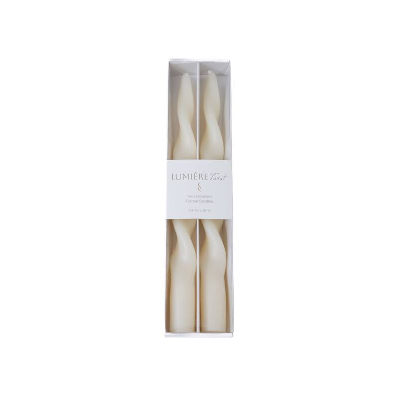 Lumière Twist Formal Taper Candles, Set of 12 - Holiday Table Décor