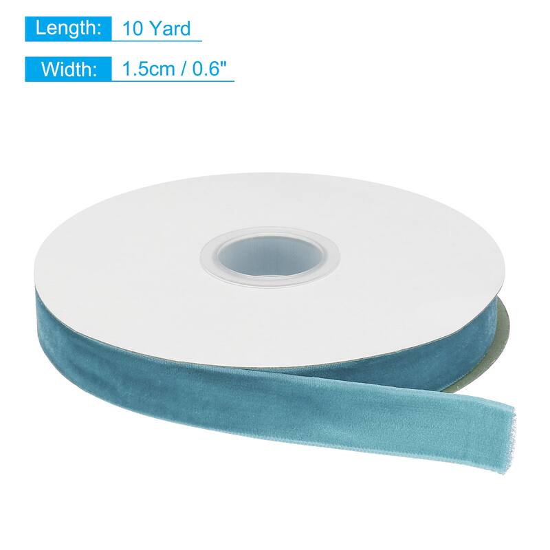 Velvet Ribbon 1 1/2 Inch Single Face Spool Silky for DIY Crafts - Sky Blue - 5/8 Inch x 10 Yard