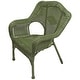 preview thumbnail 6 of 7, Wicker Outdoor Patio Conversation Set - Moss Green - 4pc