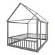preview thumbnail 10 of 11, Full Floor Bed with Roof Frame and Guardrails