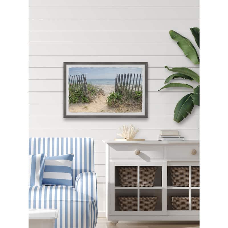 Beach Scene Framed Print - Coastal Wall Art - Ocean Landscape Painting - Home Decor Picture
