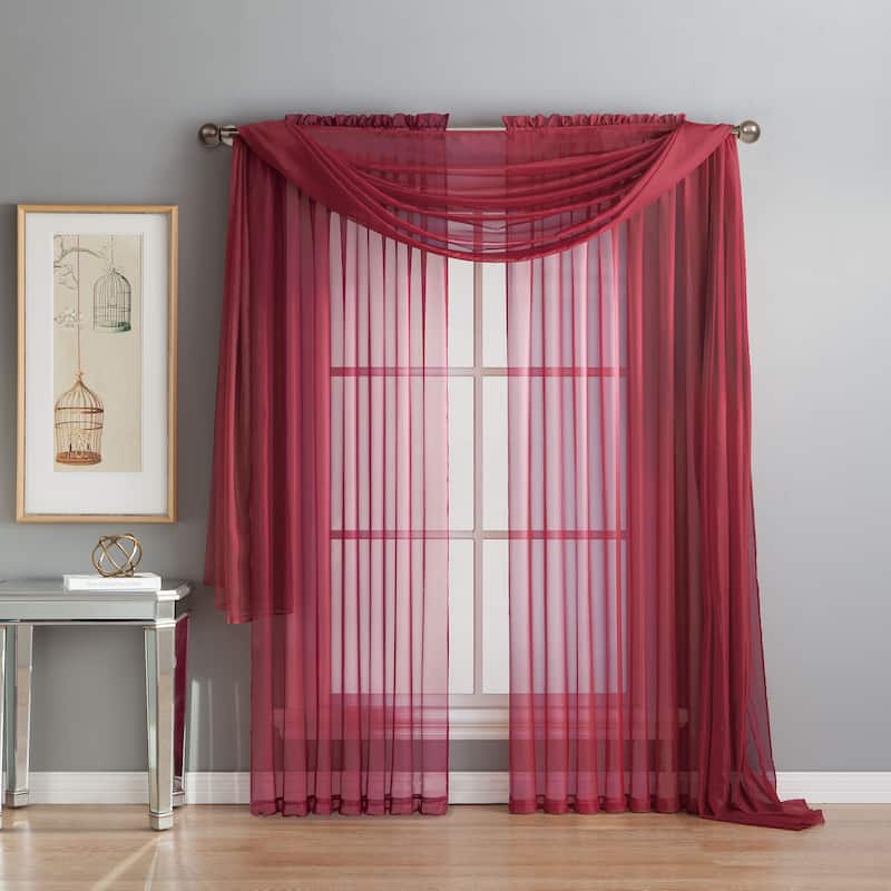 Window Elements Diamond Sheer Voile Extra Wide Curtains (Set of 2)