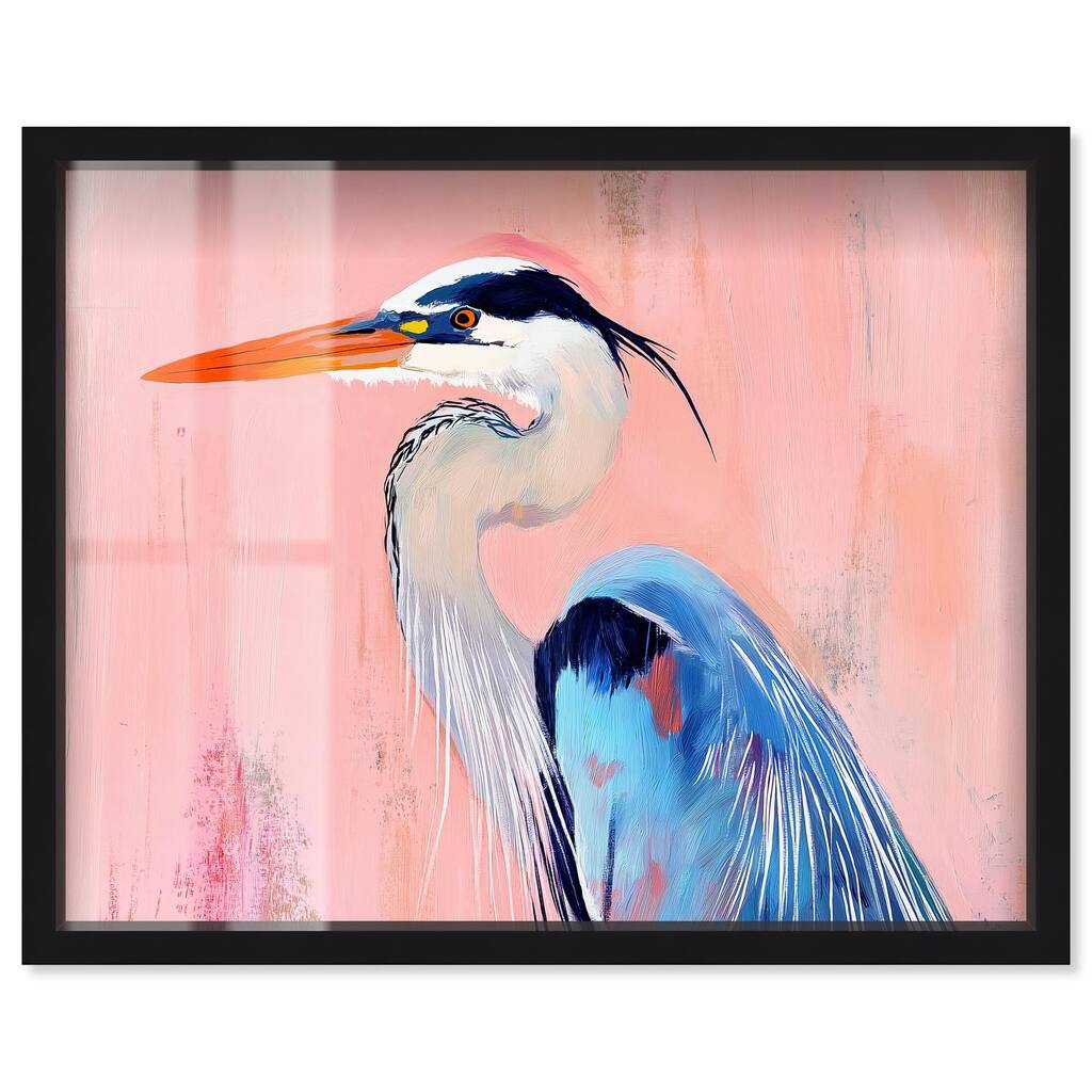 Rosy Dawn Heron Shadowbox by Art Remedy