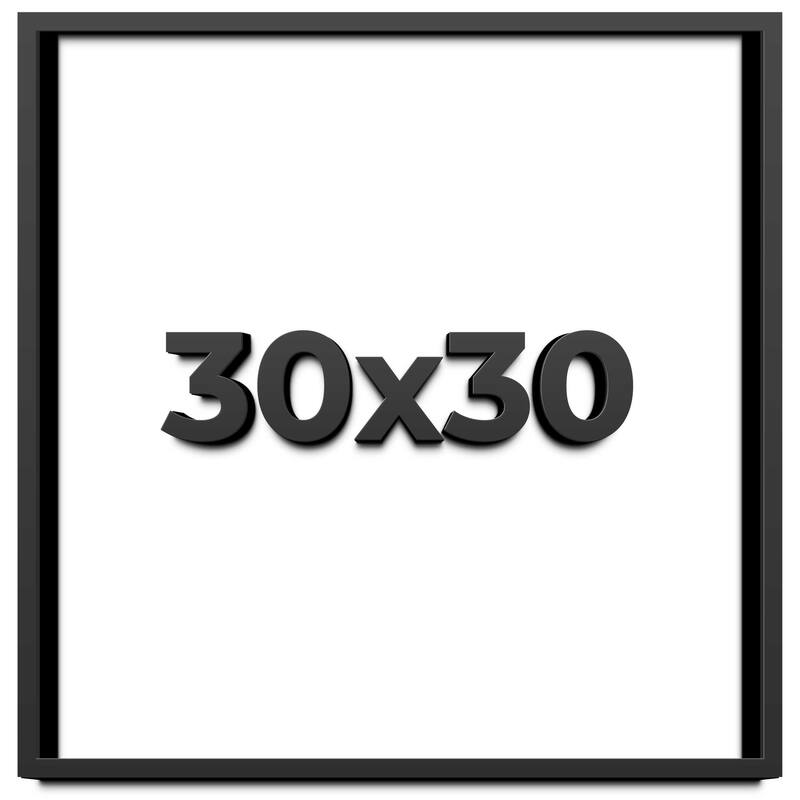 30x30 Shadow Box Frame Black | 1 inches Deep Real Wood Contemporary