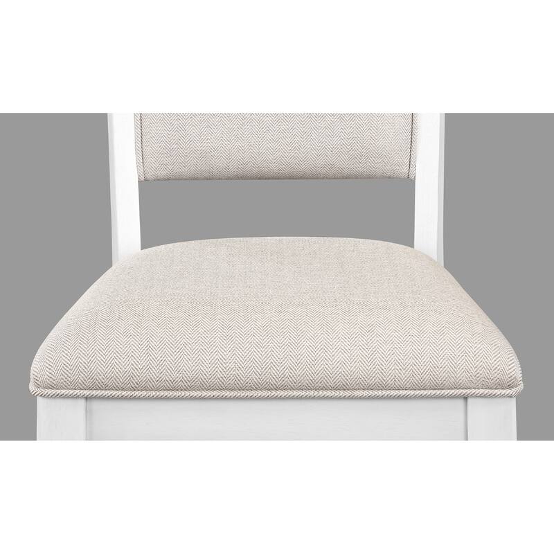 6-Piece Counter Height Dining Set Rectangular Table Wine Bottle Storage Upholstery Chairs