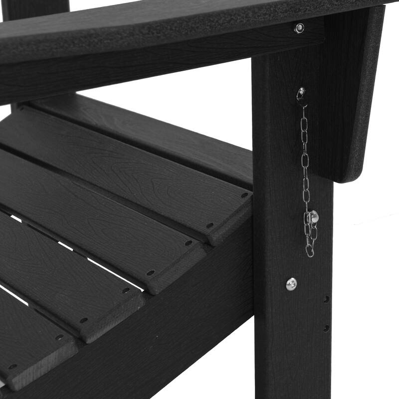 vidaXL Foldable Adirondack Chairs 2 pcs Black 29.3x31.7x35.4 in HDPE - 29.3 x 31.7 x 36.2