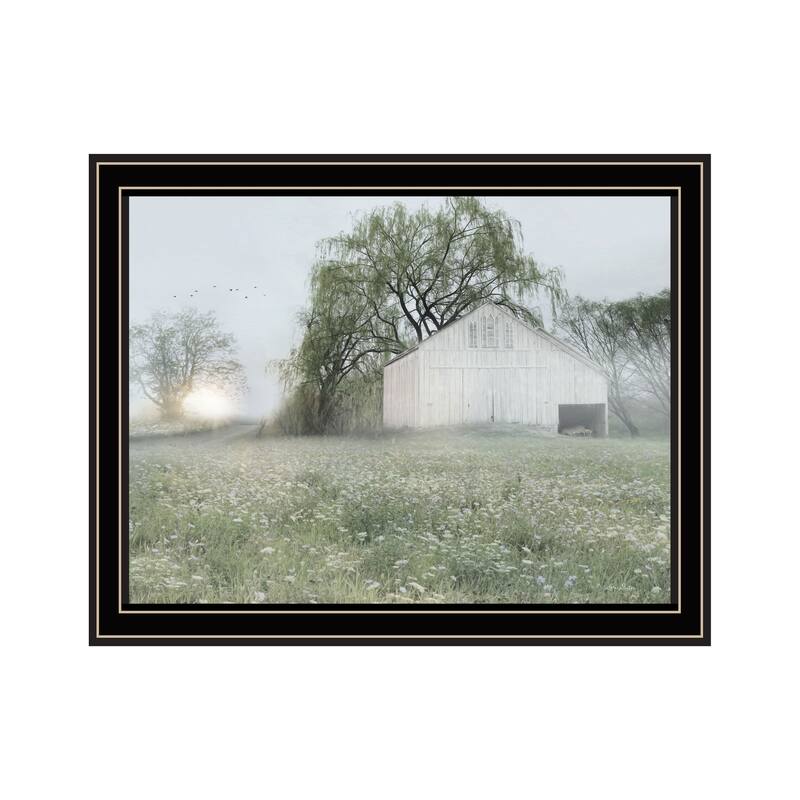TrendyDecor4U "Green Country Morning" Framed Print Wall Art - Multi