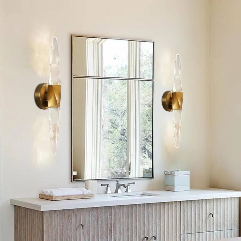 KAYLA 20.8" Black Crystal Wall Sconce
