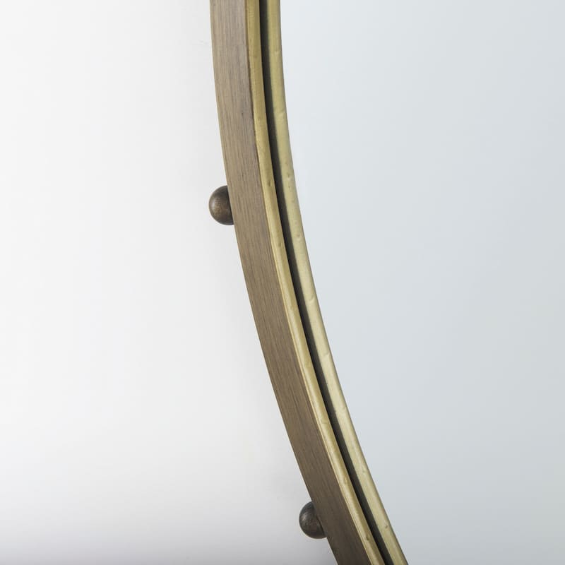 Elena Metal Beaded Frame Round Mirror