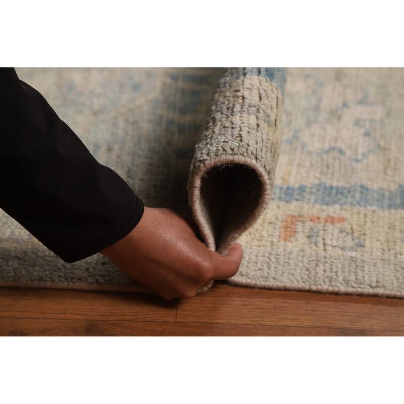 Vegetable Dye Oushak Turkish Area Rug Hand-Knotted Wool Carpet - 8'11"x 12'3"
