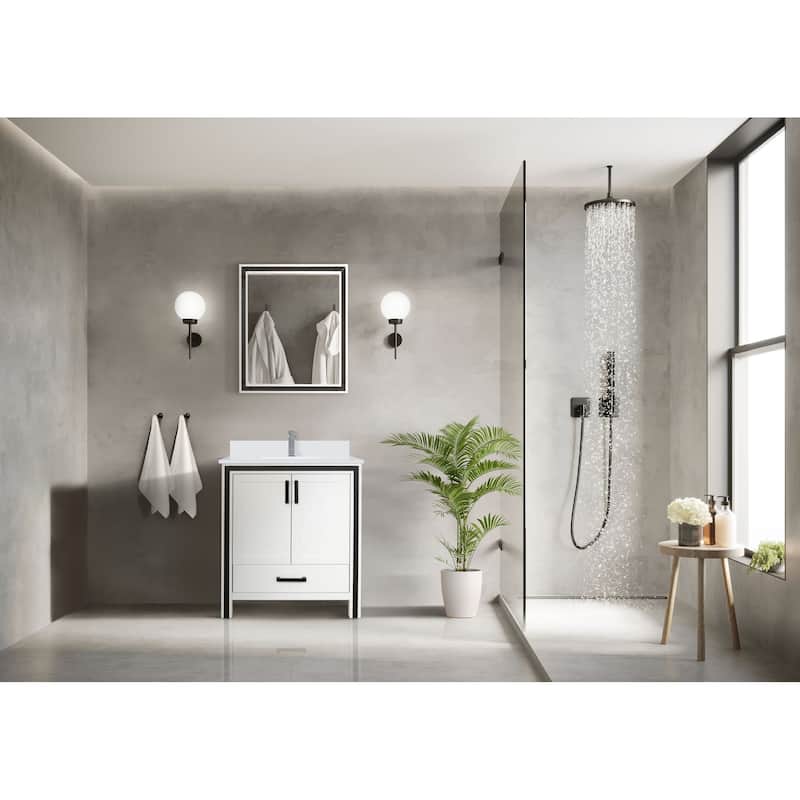 30-Inch Bathroom Vanity Cabinet with Storage Drawer & Mirror - Modern Freestanding Design