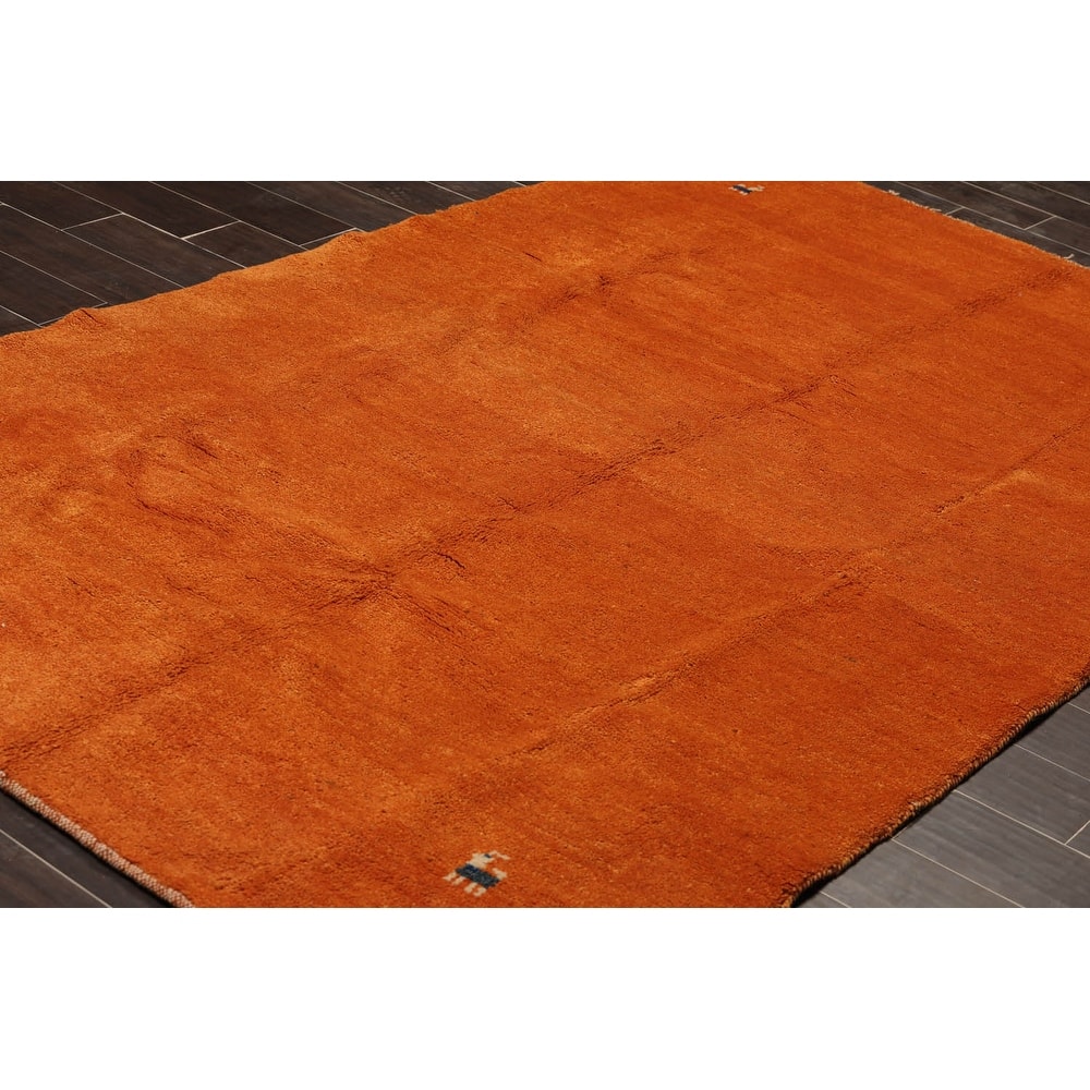 Hand Knotted Burnt Orange Persian Wool Traditional Oriental Area Rug