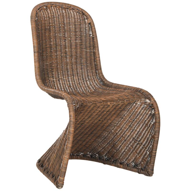 SAFAVIEH Baukje Grey Wicker Dining Chair (Set of 2) - 19Wx26Dx35H