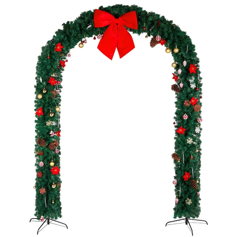 Christmas Pvc Green Archway Decoration With Ornament