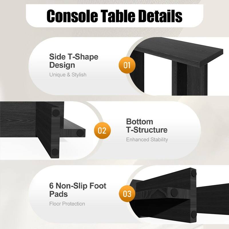 42''Modern Wooden Narrow Console Table for Entryway and Living Room