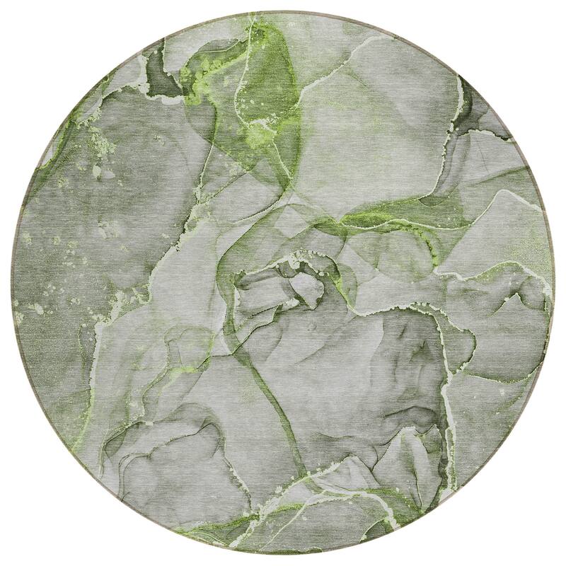Machine Washable Indoor/ Outdoor Abstract Chantille Rug