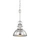 preview thumbnail 1 of 0, Elk Home Blakesley Brushed Nickel With Metal Shade 1 Light Pendant
