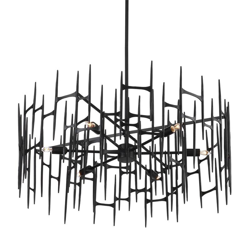 Currey & Company Attingham Black Chandelier - 18"h x 31.25"dia