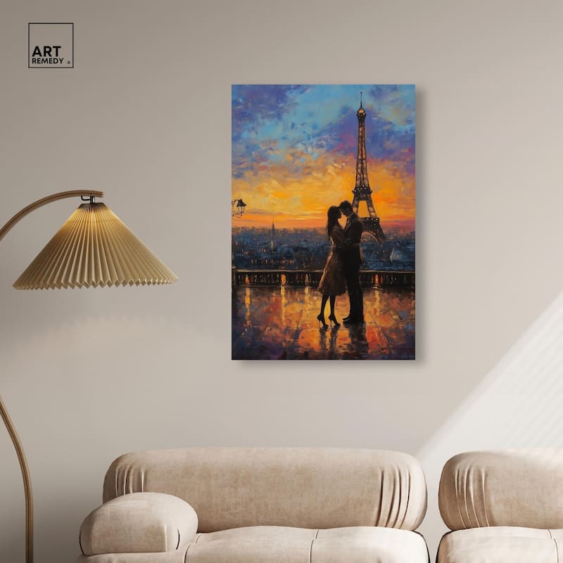Eiffel Tower Romance Canvas by Art Remedy, Gallery Wrapped